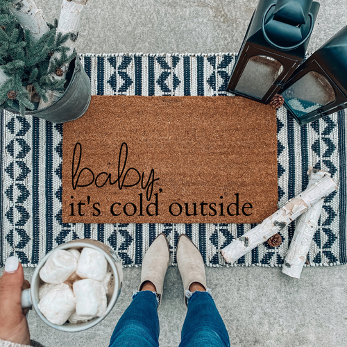 Baby It's Freezin Outside Coir Doormat - Outdoor Welcome Mat