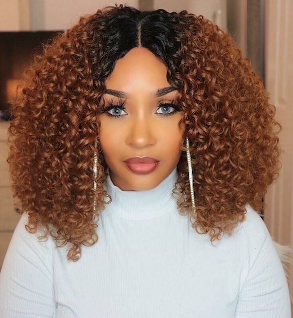 PERRUQUE AFRO COULEUR CARAMEL