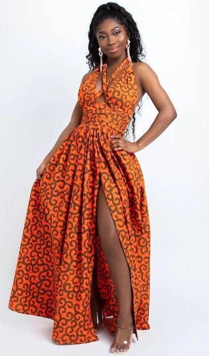 robe africaine grande taille orange