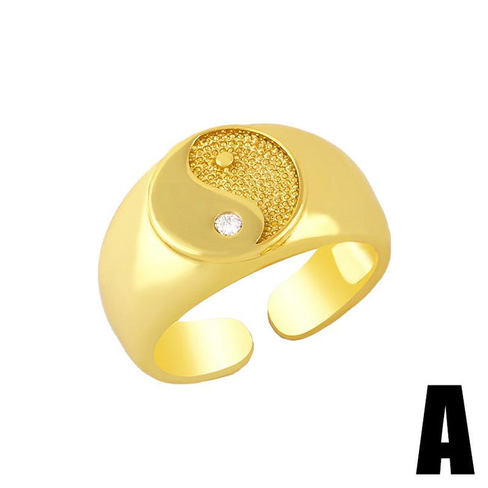 Bulk Jewelry Wholesale gold copper Bagua Sun rings JDC-RS-AS232 Wholesale factory from China YIWU China