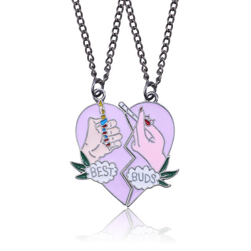 Wholesale heart-shaped stitching plating alloy necklaces JDC-NE-ShaoZ005 Necklaces 韶紫 Wholesale Jewelry JoyasDeChina Joyas De China