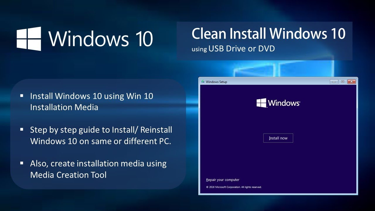 i morgen Guinness Hykler How to create USB bootable media for a clean install of Windows 10 on –  Winnovo