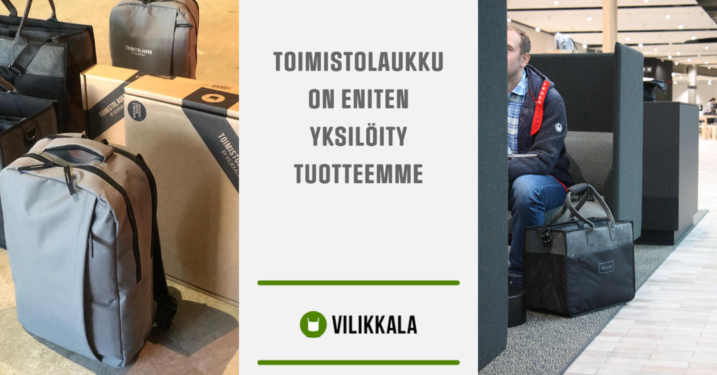 Esimerkki toimistolaukun brodeerauksesta, Vilikkala