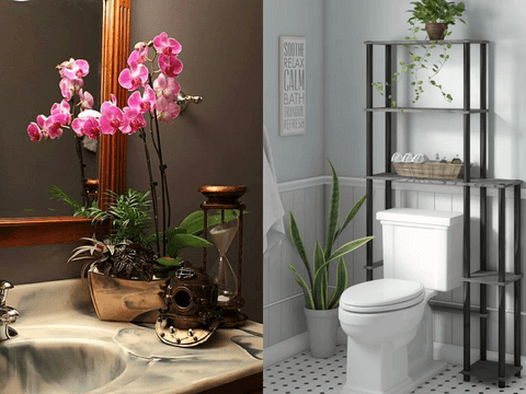 décorer salle de bain avec fleur