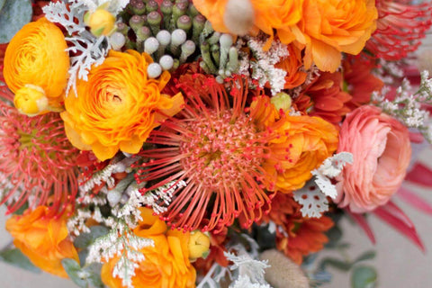 bouquet de fleur avec protea