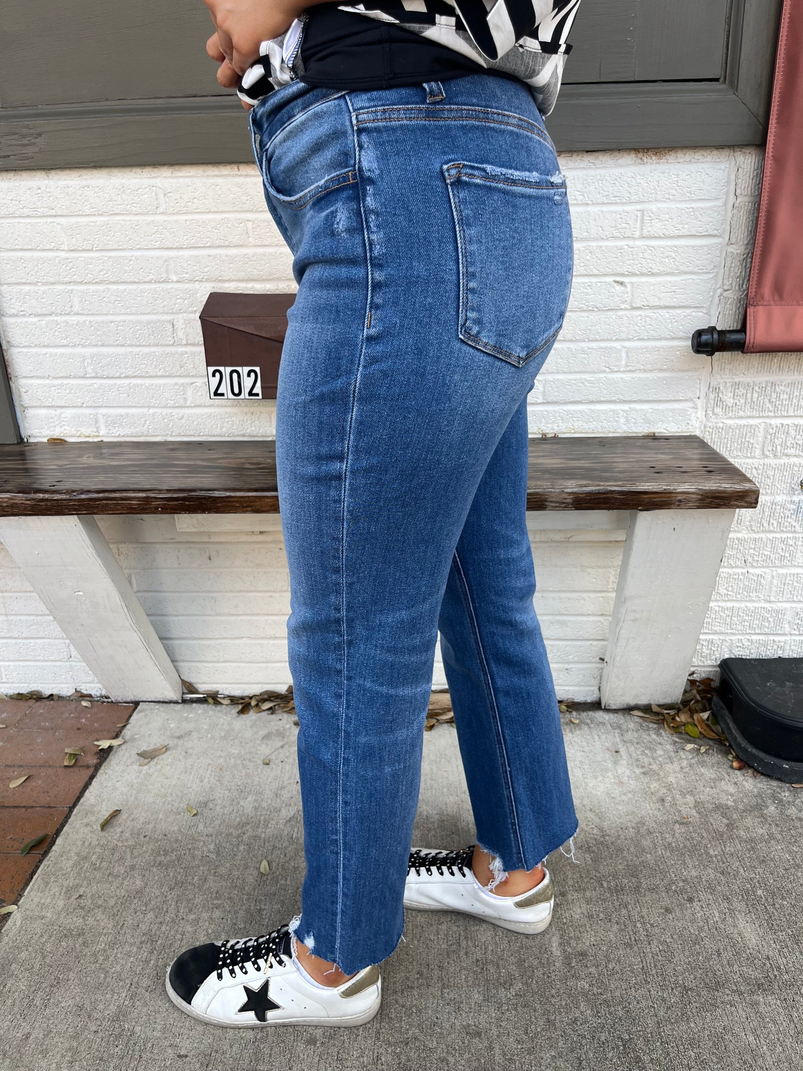 Coated Denim Horseshoe Jeans