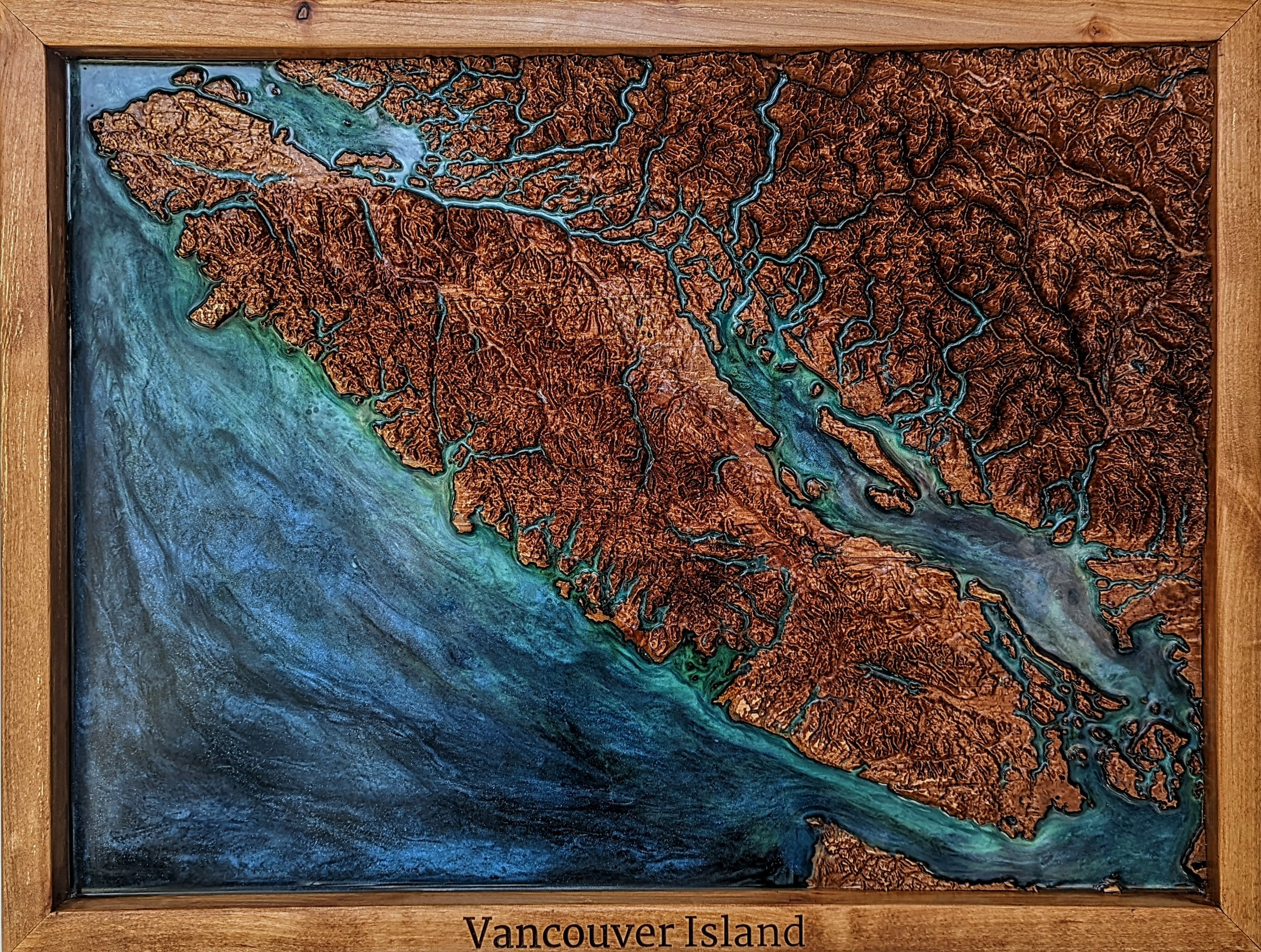 Picture of Vancouver Island wooden map