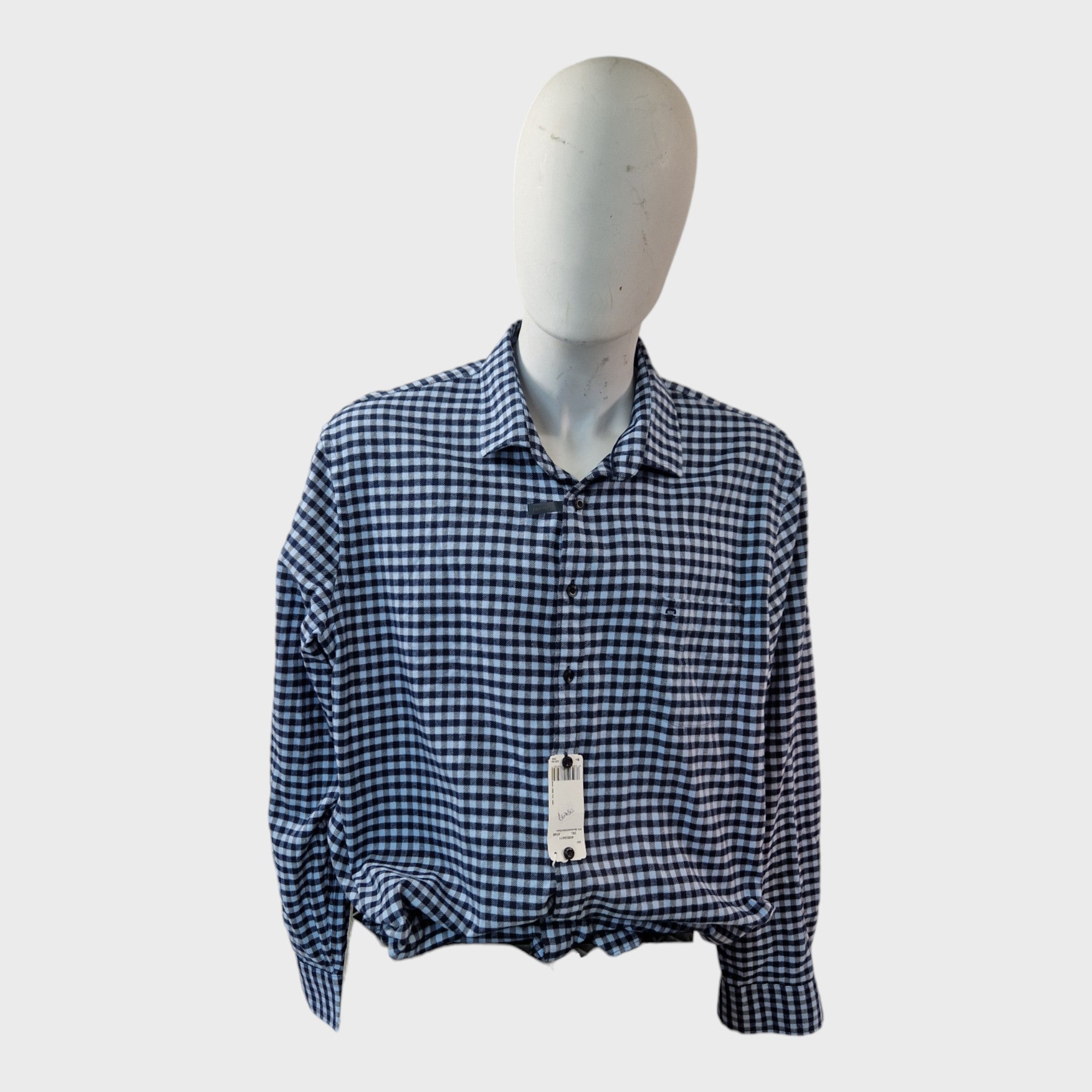  Olymp Blue Check Shirt - 3XL