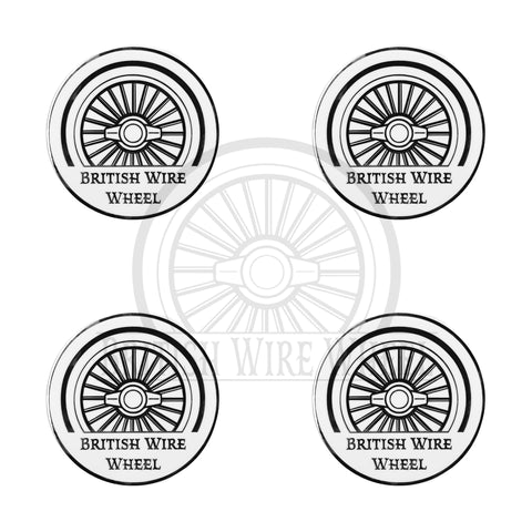 British Wire Wheel Gold & Black Metal Wire Wheel Chip Emblems