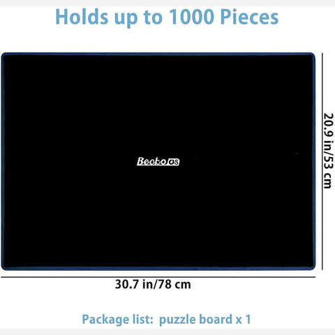 Jigsaw Puzzle Board Portable Puzzle Mat for Puzzle Storage Puzzle Saver, Up to 1000 Pieces, Non Slip Surface (Khaki/Black)