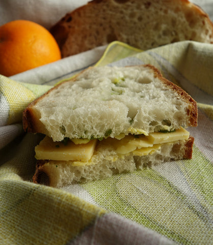cheese and pesto sandwich