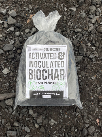 Biochar bag on Biochar background
