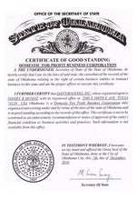Laden Sie das Bild in den Galerie-Viewer, Oklahoma: Handelsregisterauszug (Certificate of Good Standing)
