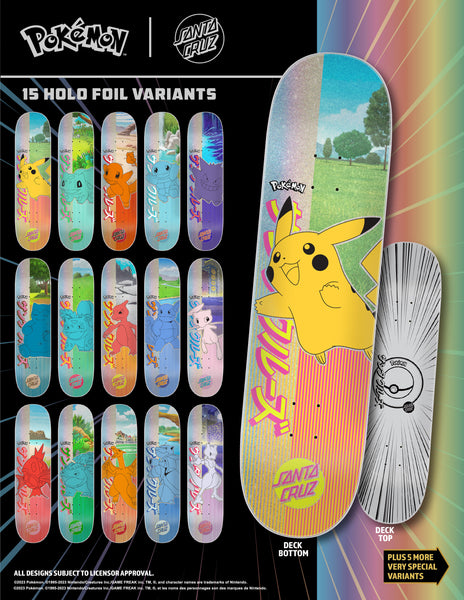 Santa Cruz Skateboards & Pokemon Holo Foil Skateboard Decks