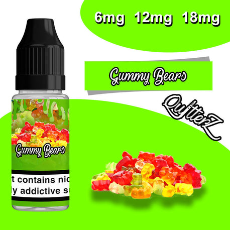 QuitterZ Gummy Bears 10ml e liquid High PG 70Pg 30Vg