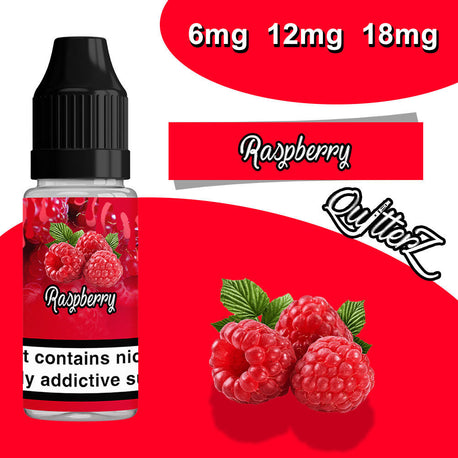 QuitterZ Raspberry 10ml e væske Høy PG 70Pg 30Vg