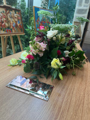 Funeral arrangement, image taken by customer