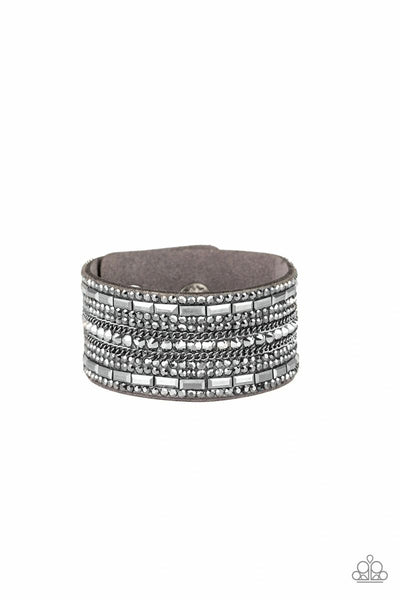 Paparazzi Rollin in Rhinestones - Silver - Bracelet