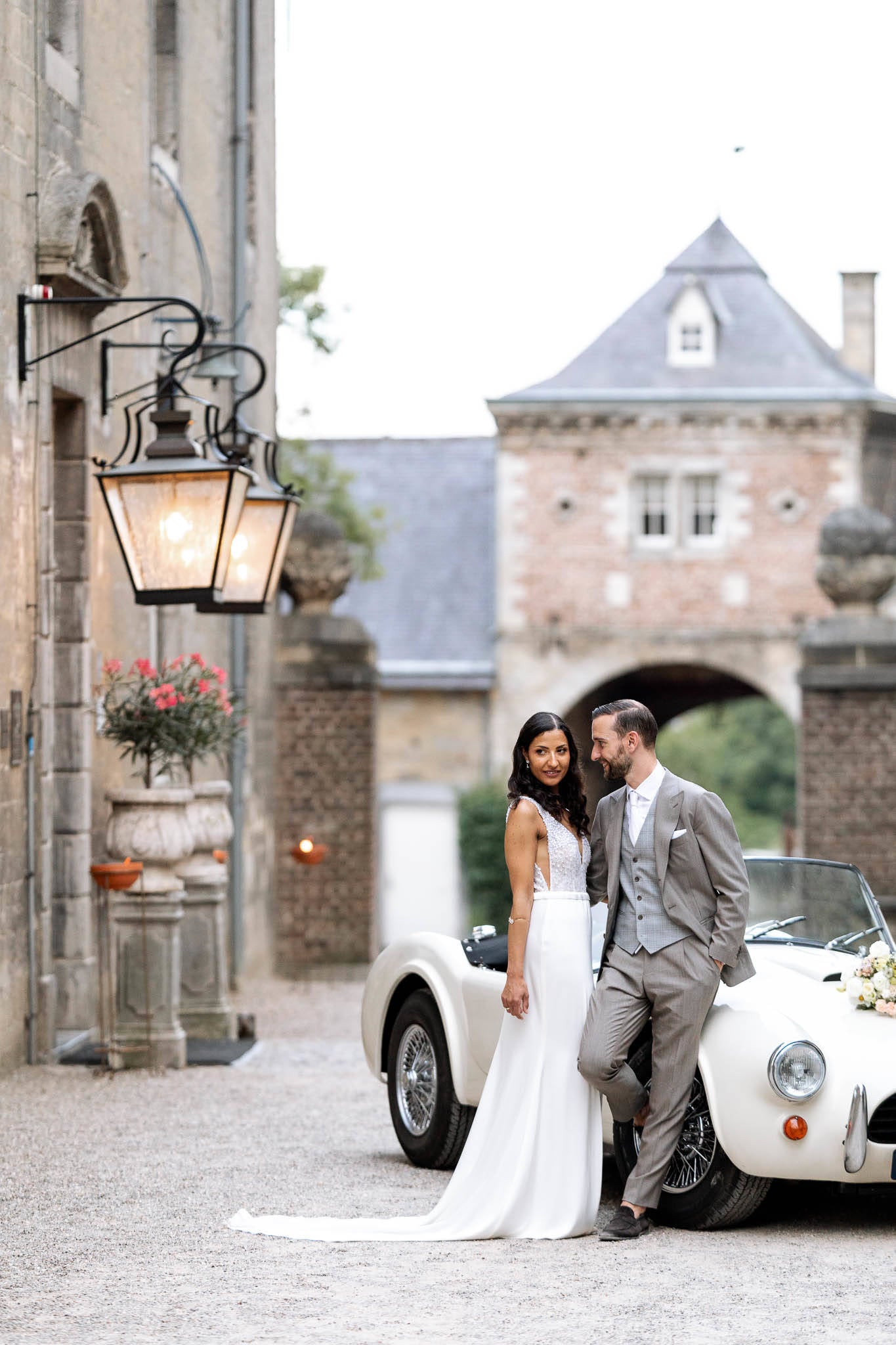 Real Bride Thaisa wearing her bespoke wedding gown, designed by Karin Rom