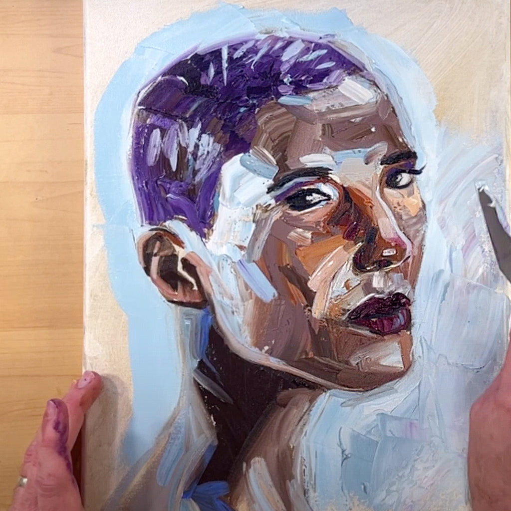 LIVE Oil Painting Session  How To Use PALETTE KNIFE For PORTRAITS 