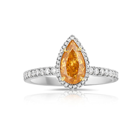 fancy intense yellow orange diamond ring