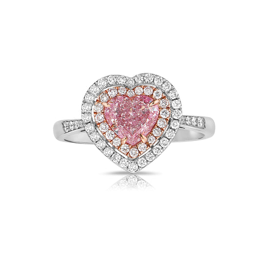 1.00ct Faint Pink Heart Diamond Ring