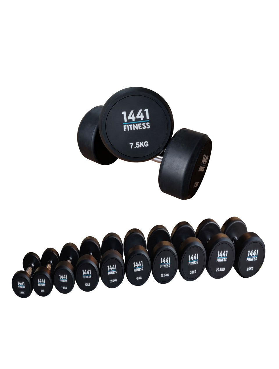 Round Rubber Dumbbells - (Sold as Pair)