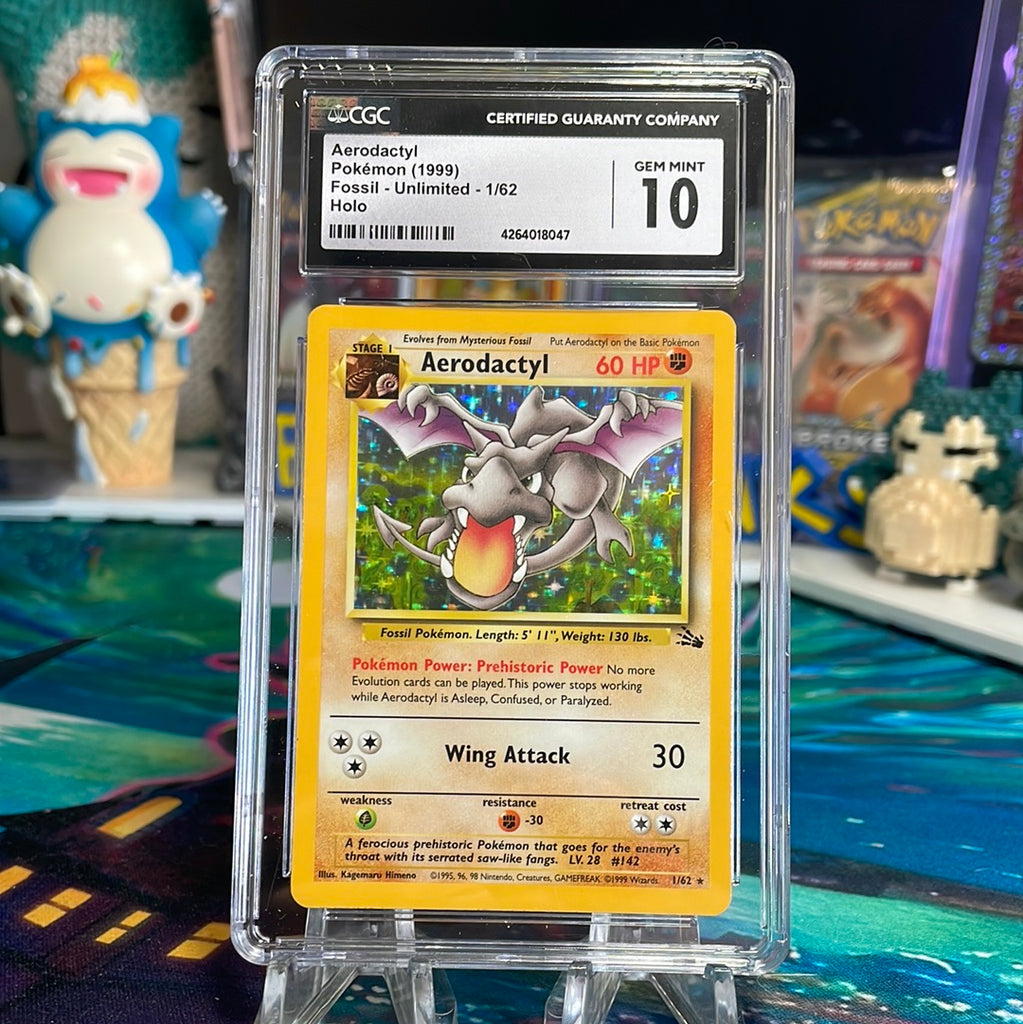 Aerodactyl - Fossil 1st Edition Pre-Release: CGC 7