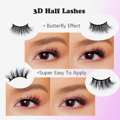 No Trim,Seamless Half Lashes made of mink fur hairs