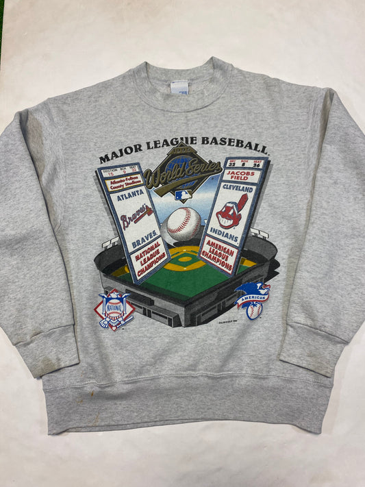 Vintage 1995 Atlanta Braves T Shirt World Series Champions Baseball  Cleveland