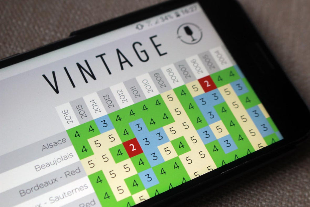 Wine Vintage Chart on Smartphone
