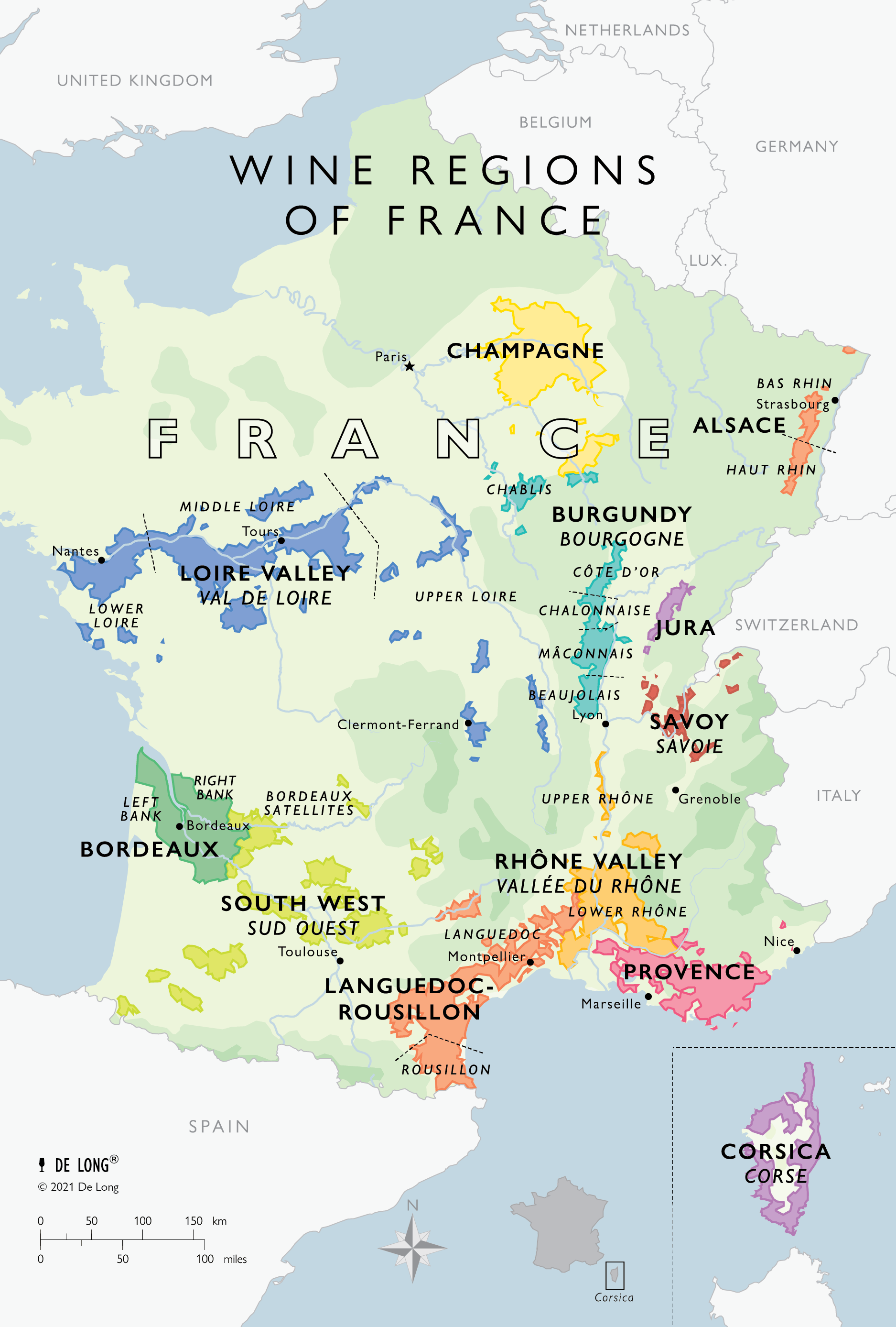 Wine Map of France Digital Key