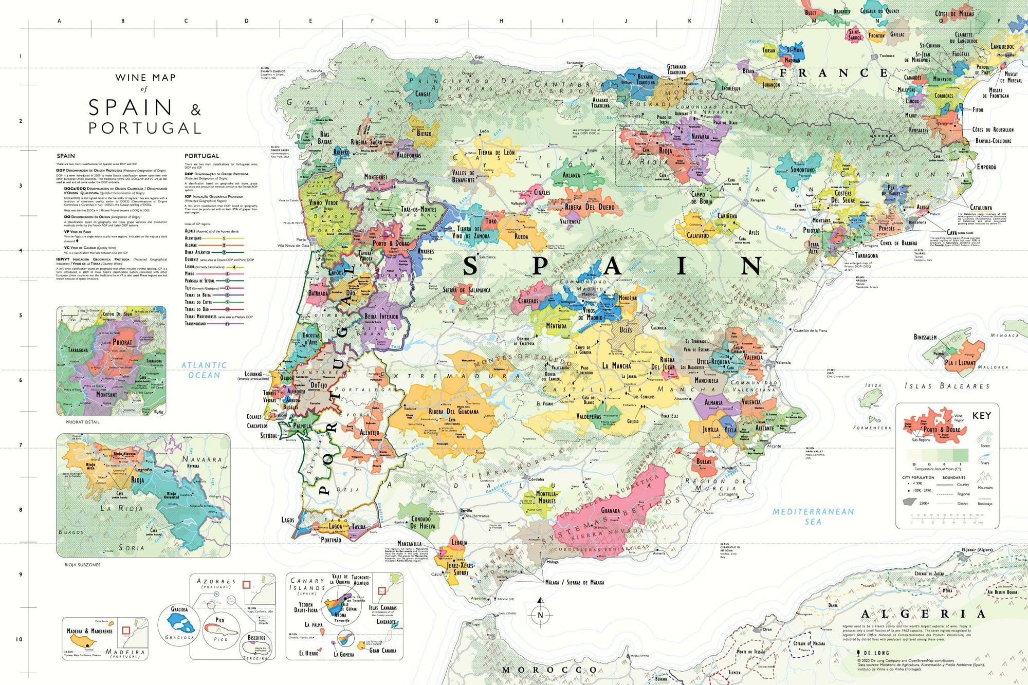 Wine Map of Argentina and Chile - Poster 50 x 70 cm – La Carte des