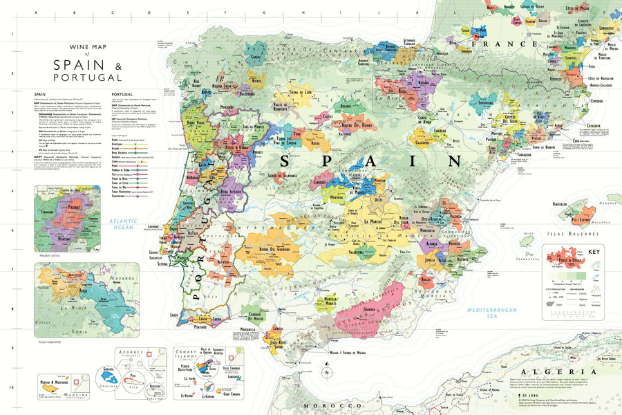 Wine Map Of Spain Portugal De Long