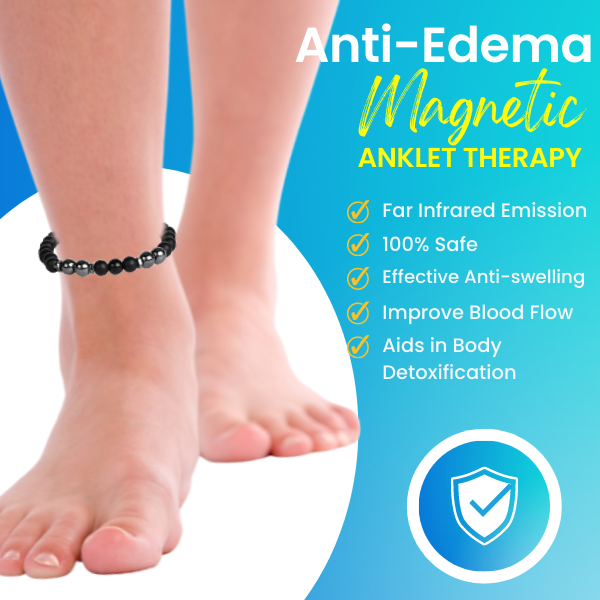 Anti-edema MagneticTherapy Obsidian Anklet