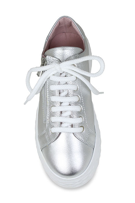 Palazzo: Silver Leather - Comfortable Trainers for Bunions | Sole Bliss