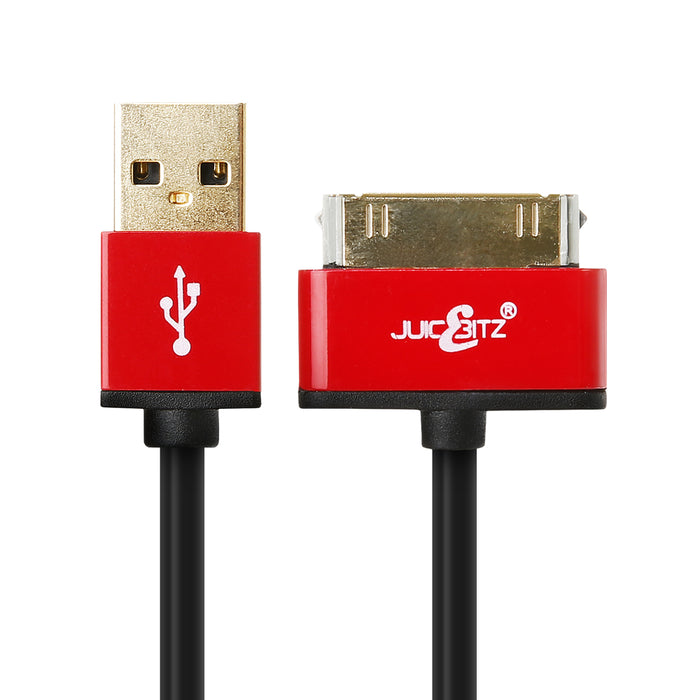 JuicEBitz - Premium USB  to Apple 30 Pin Charger Cable for iPad 3 2 1,  iPhone 4s, iPod