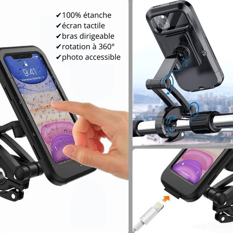 Support Telephone Velo Moto Etanche, Universel Ecran Tactile