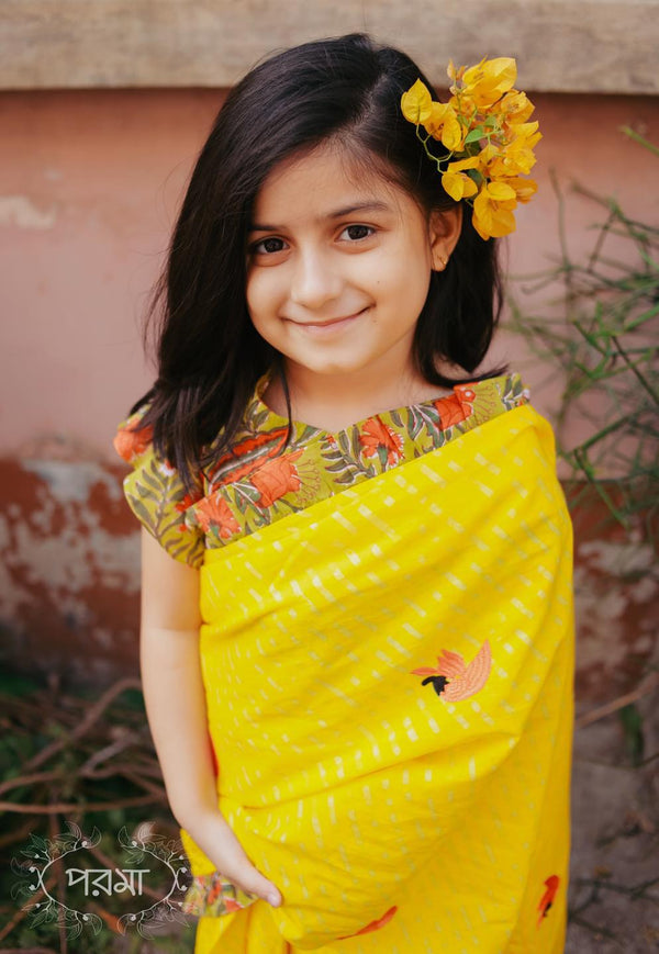 cute baby with saree