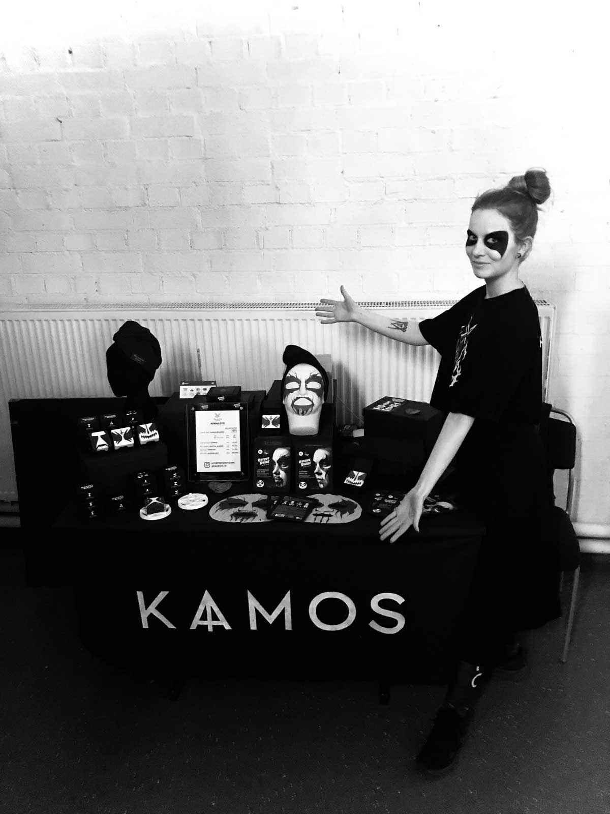 Kaamos table and Milla with corpse paint at the Shangrila Rubies Halloween burlesque Kekriklubi