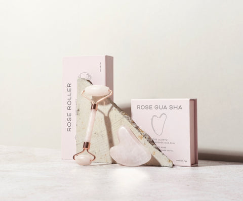 Rose Quartz Facial Roller and Gua Sha