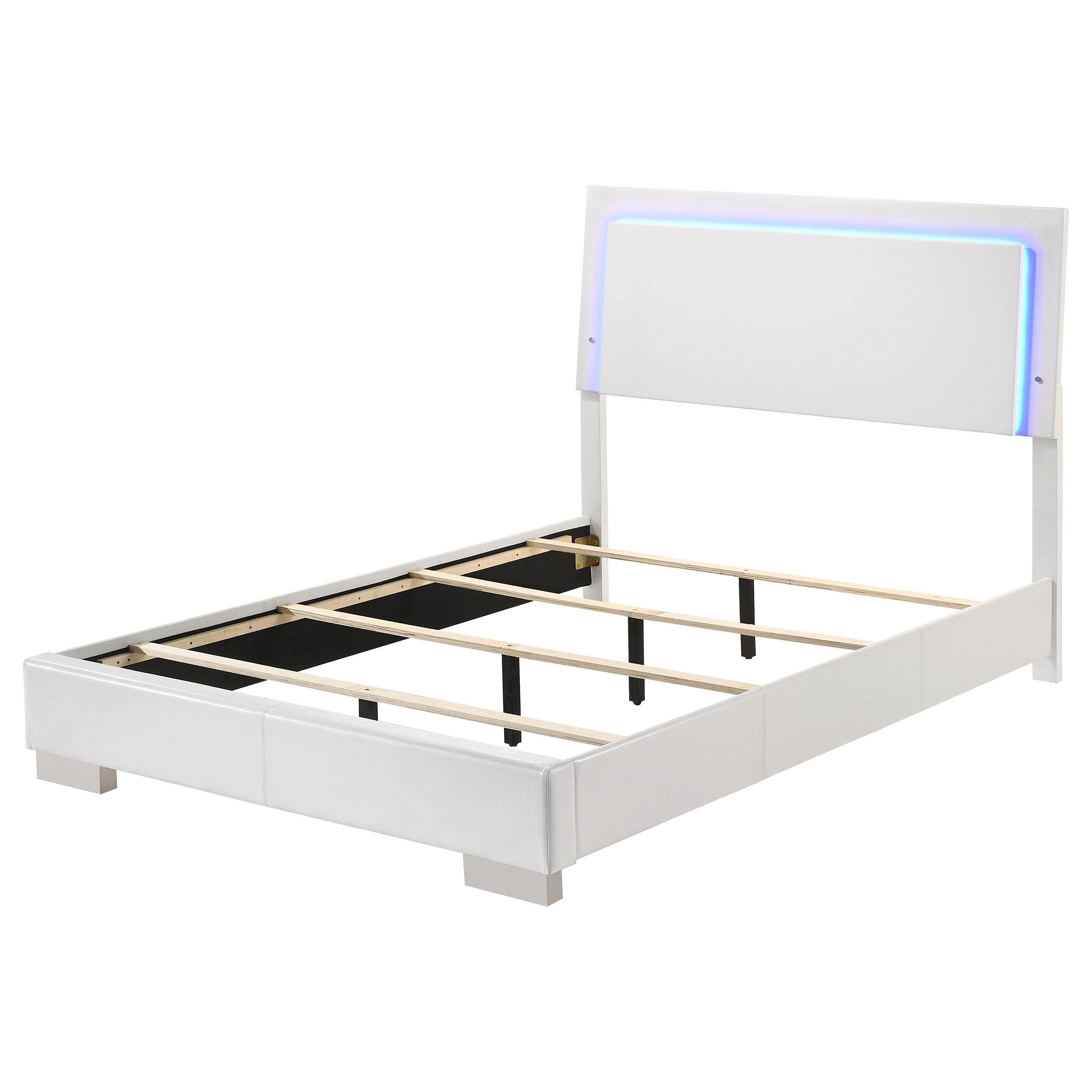 White High Gloss Full LED Panel Bed by Felicity Wood