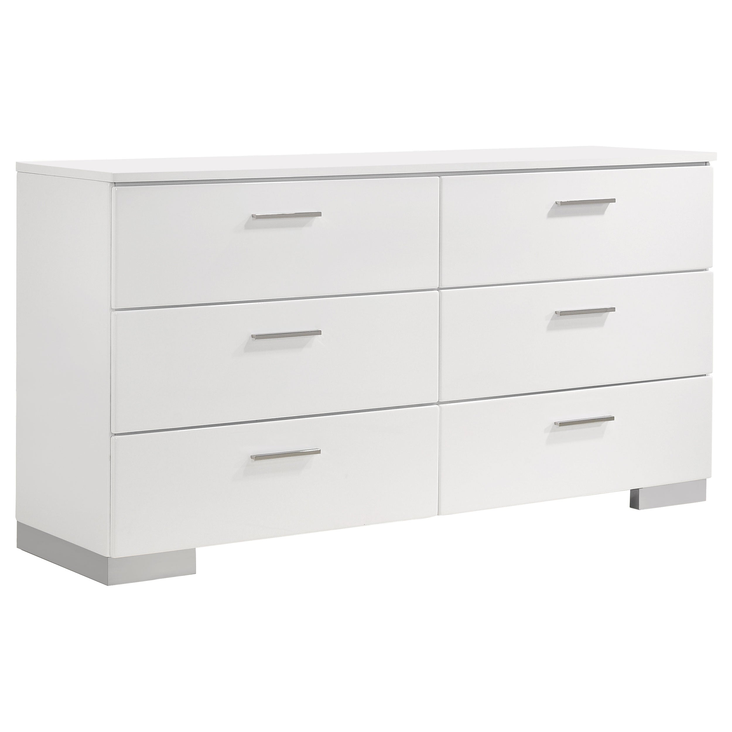 White High Gloss Felicity 4-piece Queen Bedroom Set