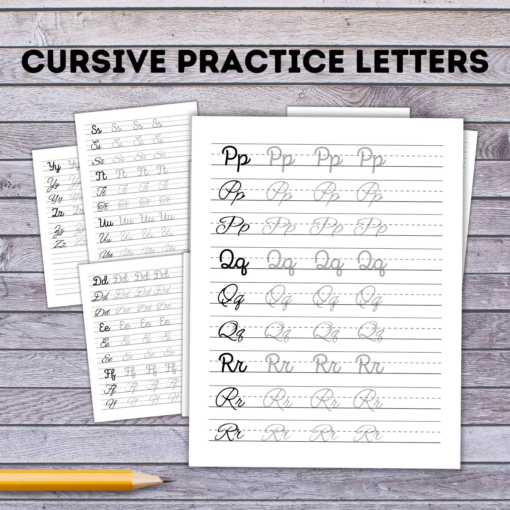 Cursive Alphabet Practice Sheets with Different Fonts | Handwriting Pr ...