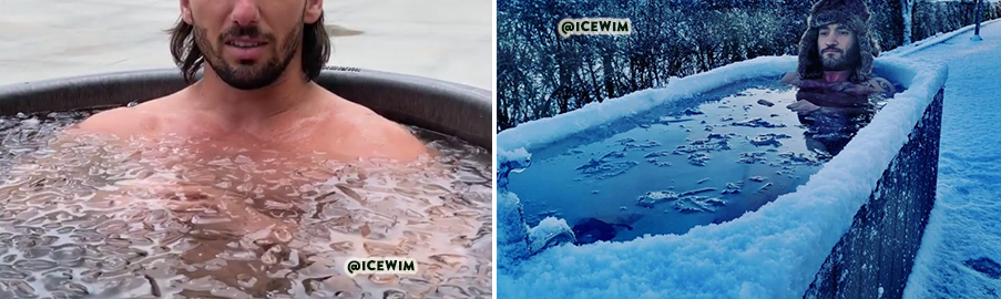 Baños fríos para la salud con piscinas de hielo