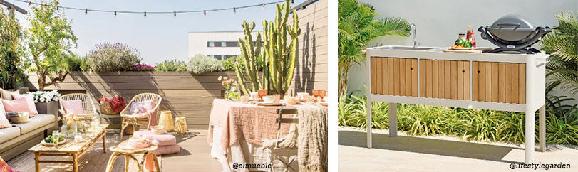 Cocina exterior con ambiente terraza