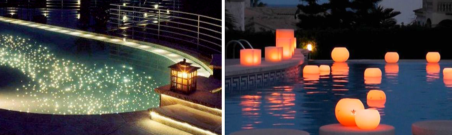 Luces sumergibles acuáticas para piscinas