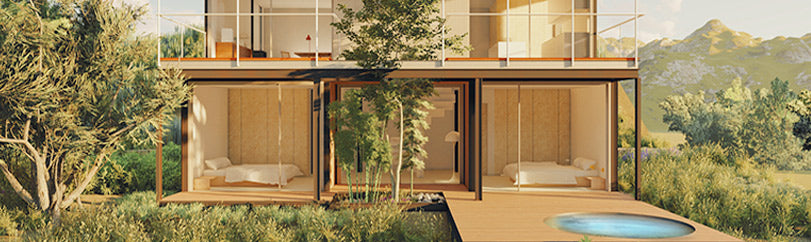 Piscina moderna en vivienda de diseño