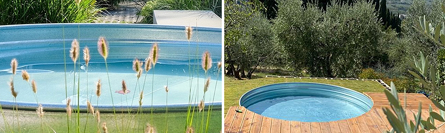 Piscina prefabricada con encanto, piscinas modernas de acero