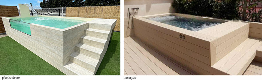 Piscina prefabricada moderna elevada rectangular